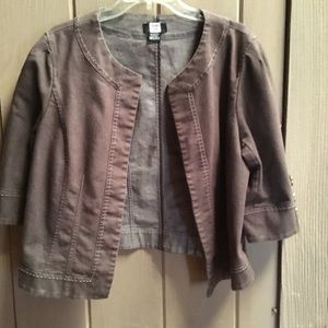 Studio 1940 brown jacket with tan stitching